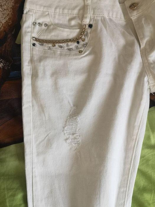 Бели дънки Rossa miss