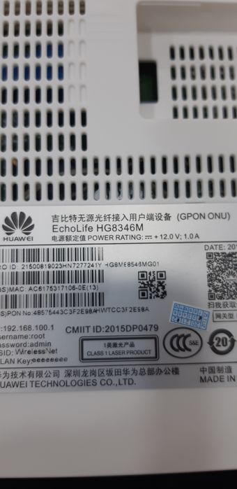Gpon Wifi router modem Huawei 8346M