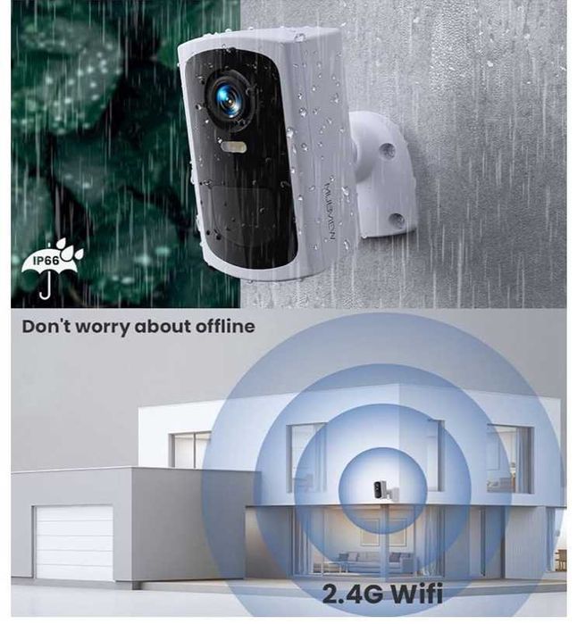 MUBVIEW Безжични камери за сигурност на открито - 2 броя в пакета