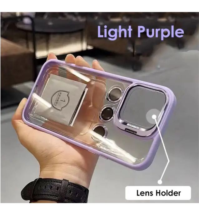 Iphone 14/15/16 PRO MAX PLUS - Husa Clear Back + Folie Camera Cercle