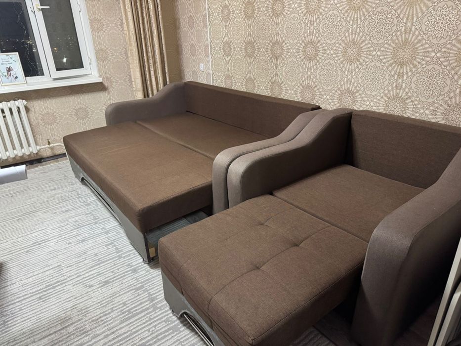 Диван и кресло б/у