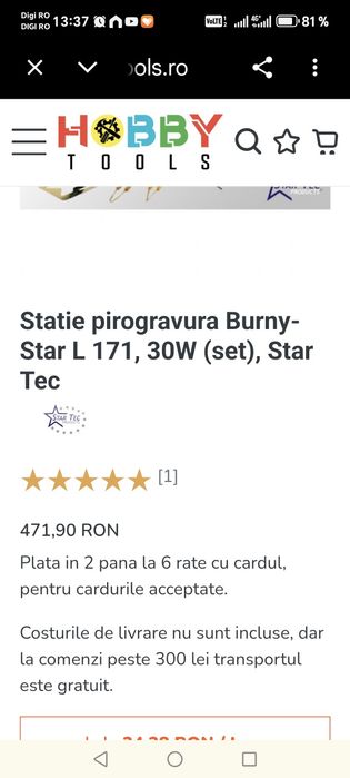 Statie Pirogravura Burny - Star L S T 172
