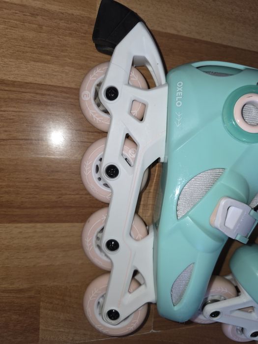 Role OXELO  PLAY5 Verde deschis Copii marime 30 - 32 reglabile