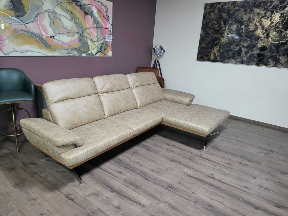 Бежов ъглов диван от плат "Bolsano"