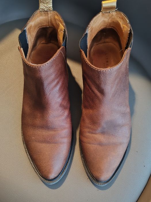 Ghete piele, maro, 39, stare buna