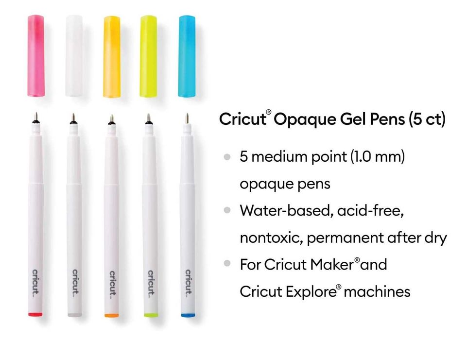 Комплект от 5 броя писалки Cricut Opaque Gel Pen Акрилни Гел химикалки