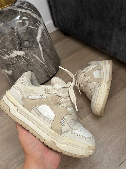 Sneakers Bershka Chunky / Skate Platform Ecru Mărimea 37