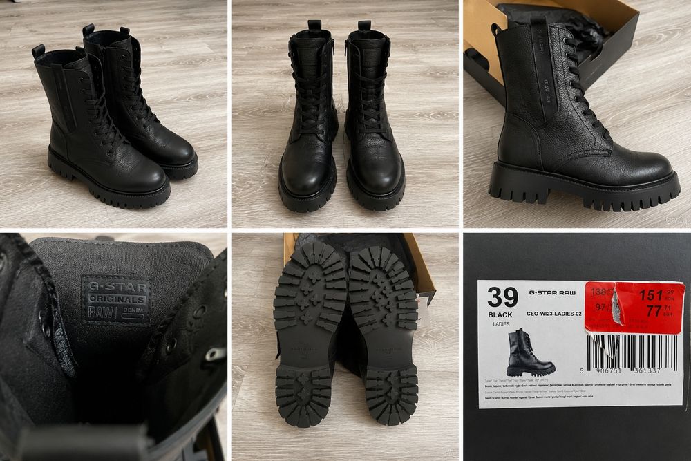 G Star Raw дамски боти естествена кожа , 39