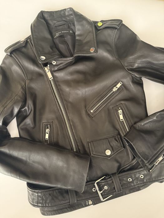 Яке от естествена кожа на Zara