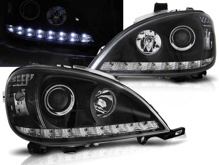 Фарове Мерцедес МЛ 163 ЛЕД Тъмни Mercedes ML W163 01-05г Фейслифт LED