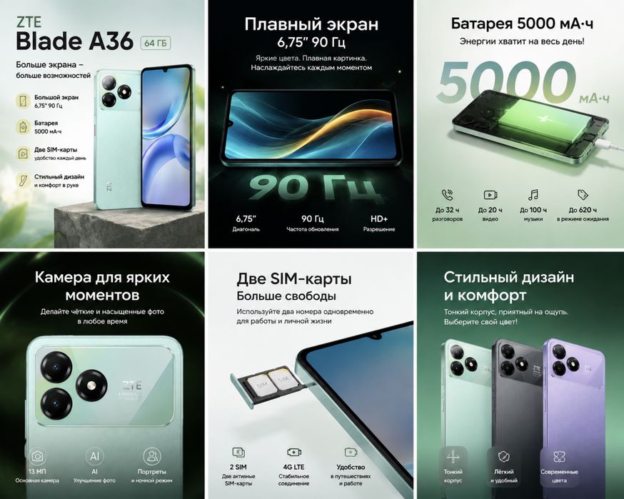 Смортфон ZTE Blade A36