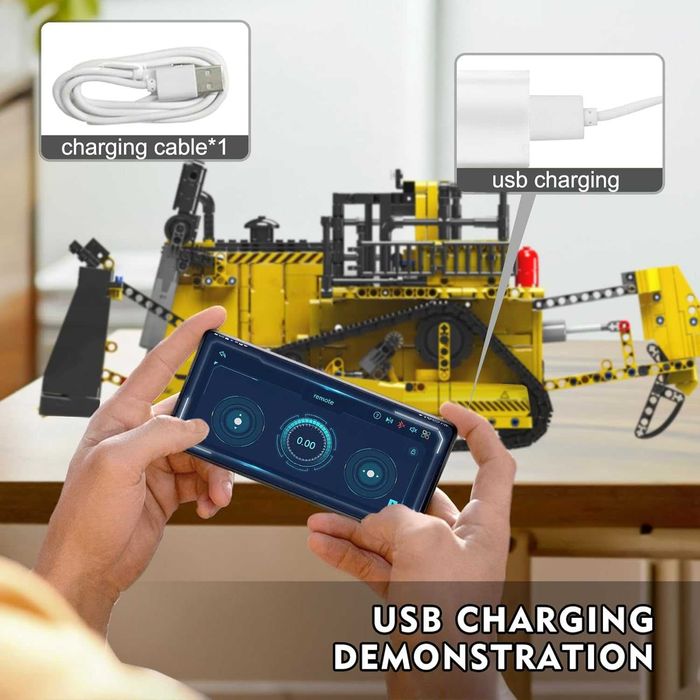 Конструктор Булдозер с двигател и дистанционно смарт контрол 1508части