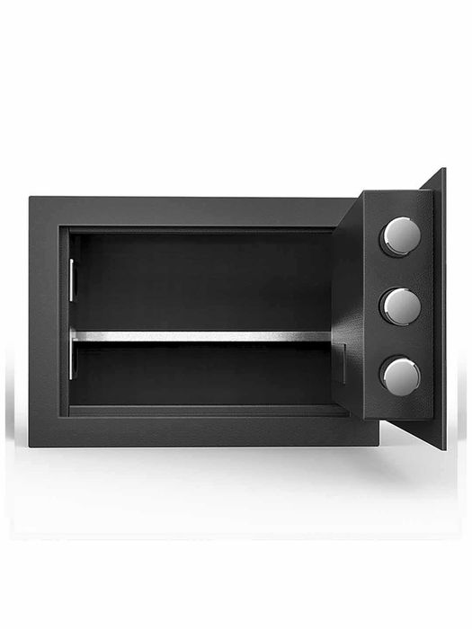 Сейф, 250x350x250, 92620 Deli, электронный ключ + ключ, черный, 13 кг