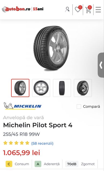 255/45/18 Michelin Pilot Sport 5 ca noi