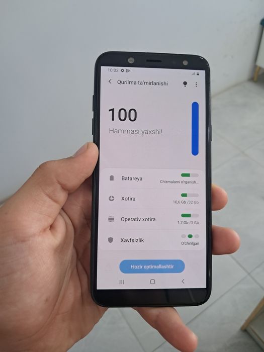 Samsung A6 xolati yaxshi aybi yu narxi 600.000 kelishamiz