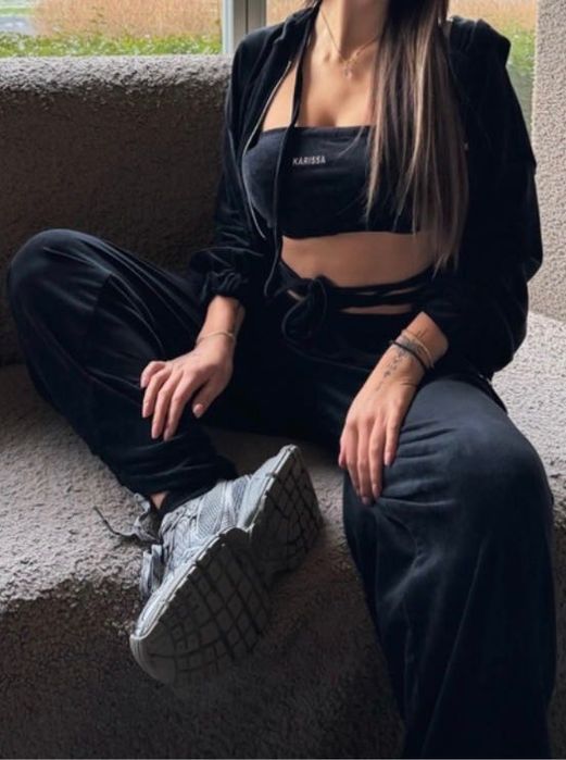 Плюшен комплект черен