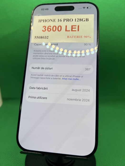 Iphone 16 pro 128gb 90% bat•Amanet Lazar Crangasi•55080