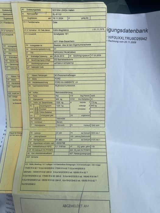 Vand FORD K  1600 euro