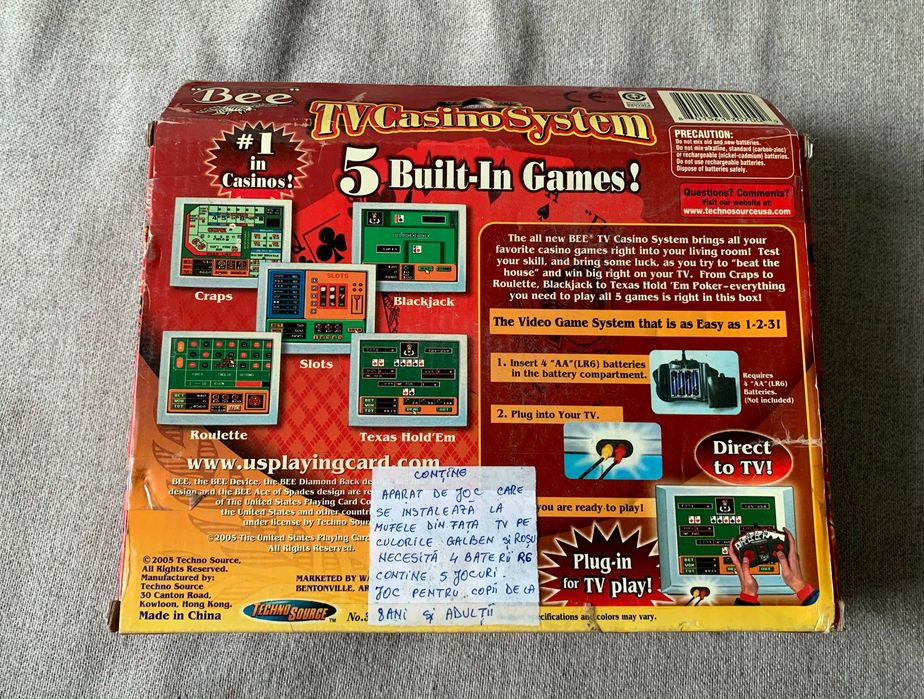 Consolă retro Bee TV Casino System, 5 jocuri integrate, Plug & Play