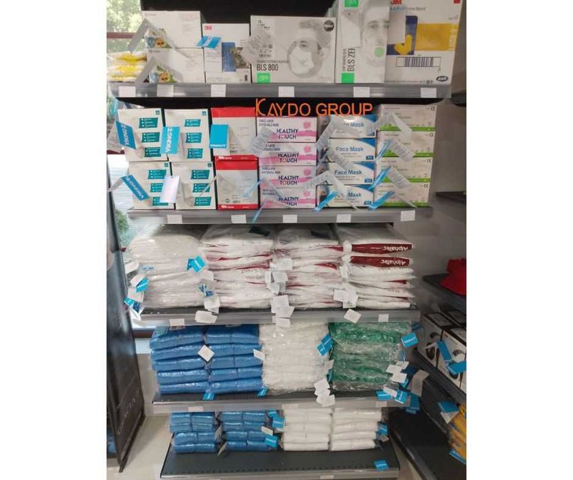 Магазинен стелаж за дрехи, тъмно сив, нов