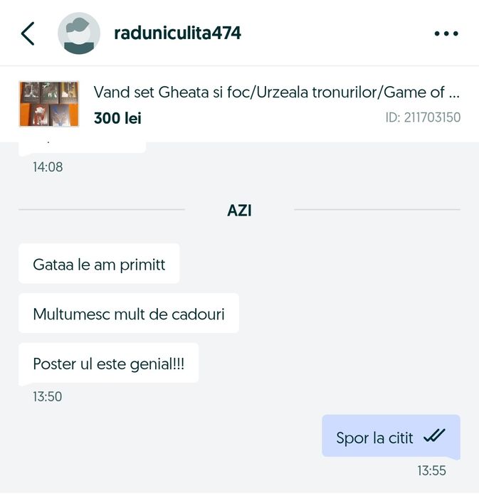 Vand set Gheata si foc/Urzeala tronurilor/Game of thrones, de G Martin