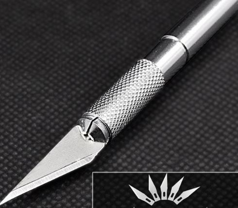 Стоманен резец скалпел + 5 броя резци