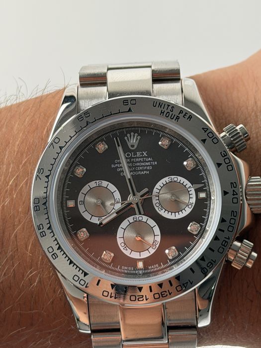 Rolex Oyster Perpetual Silver Black Face