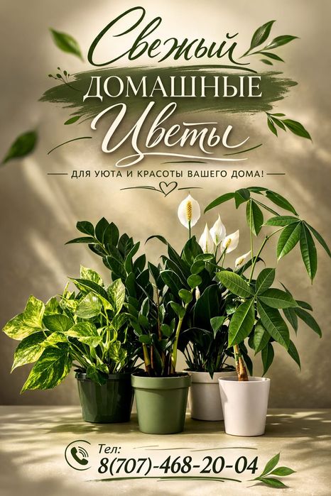 Домашные цветы (Үй өсімдіктері)