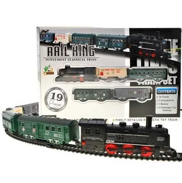 Игрушечный поезд, комплект, Rail King, на батарейках