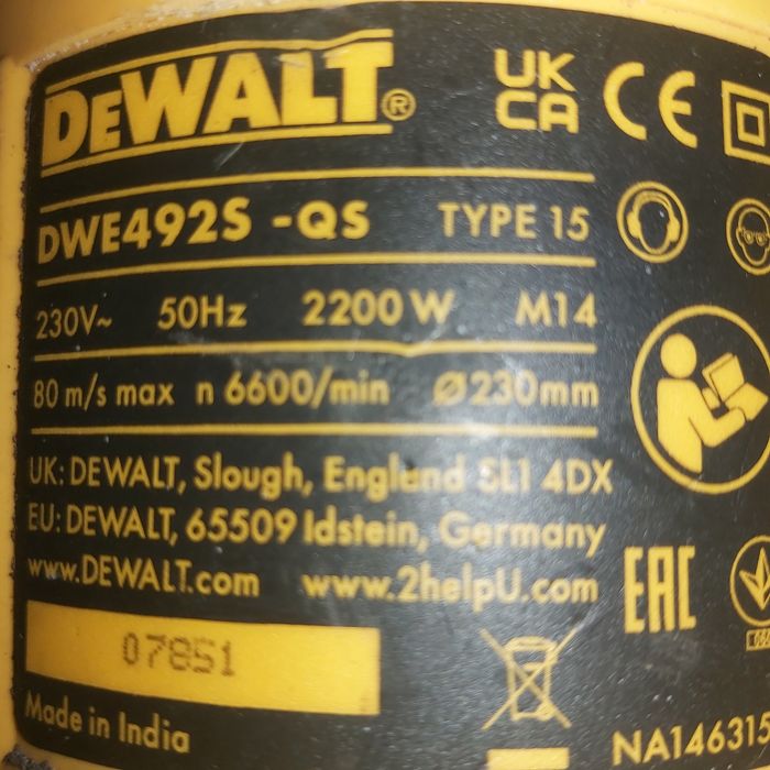 Болгарка 230 девальт 60000,маленькая 125 макуте 35000 с регул оборот