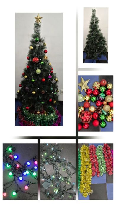 Ёлка гирлянды мишура Всё за 5000 продам