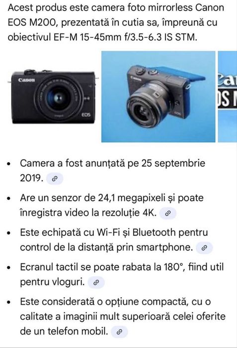 Camera mirrorless Canon m200