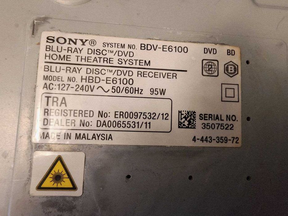 Домашний кинотеатр Blu-ray с поддержкой Bluetooth 
Sony SS-СTВ122