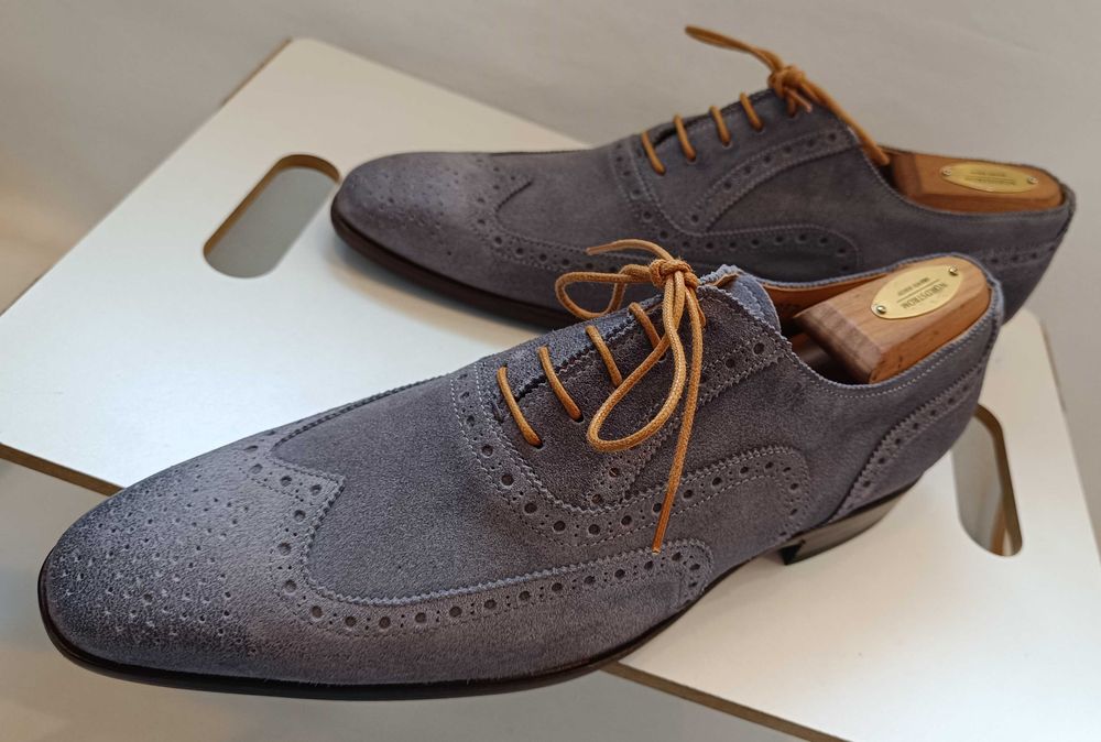 Pantofi de lux 43.5 44 44.5oxford GREVE NOI lucrati manual piele super