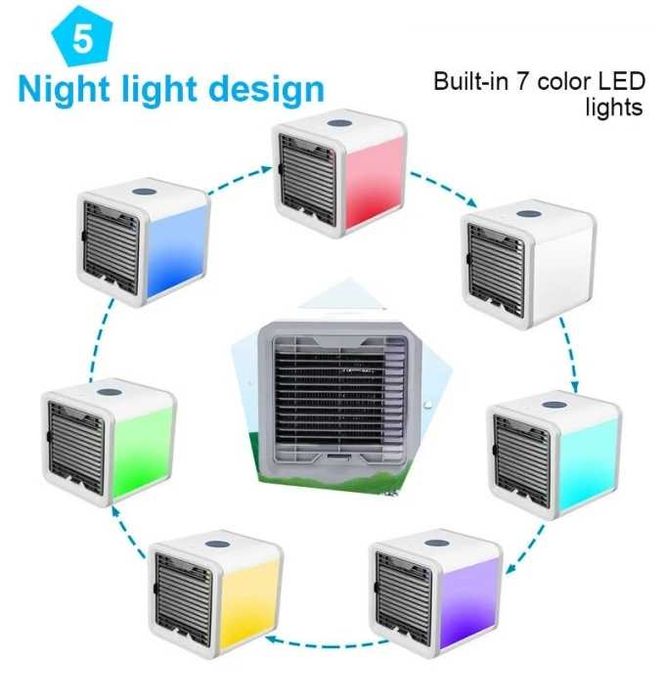 НОВ Портативен Мини преносим климатик за охлаждане с LED 7 цвята