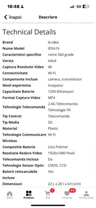 Drona Idea 16P in stare perfecta