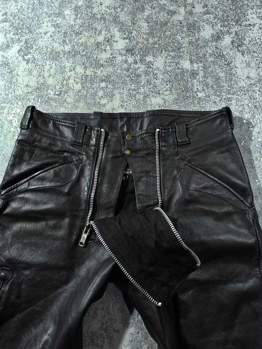 Pantaloni piele  rockstar double zipped