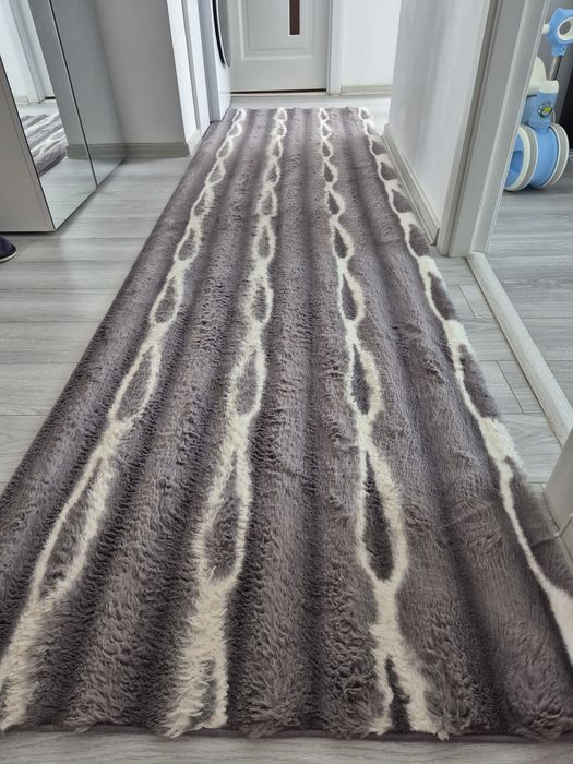 Covor pufos +traversa My waves gri antracit