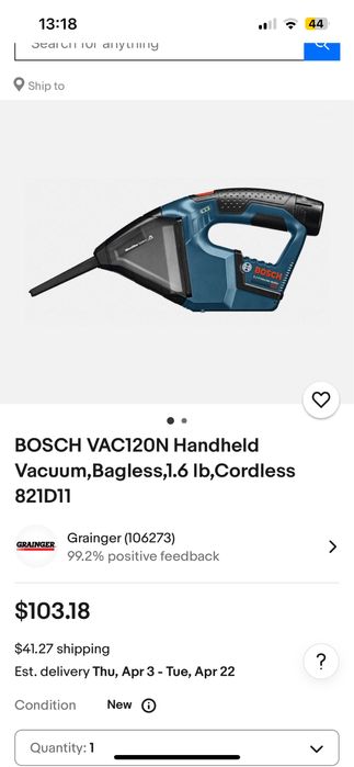 Bosch безжична прахосмкачка VAC 120n