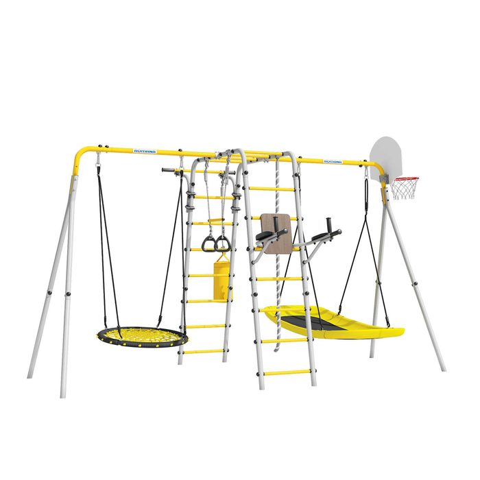 Спортивно-игровой комплекс Romana Fitness + доп. стойка + гнездо-сетка