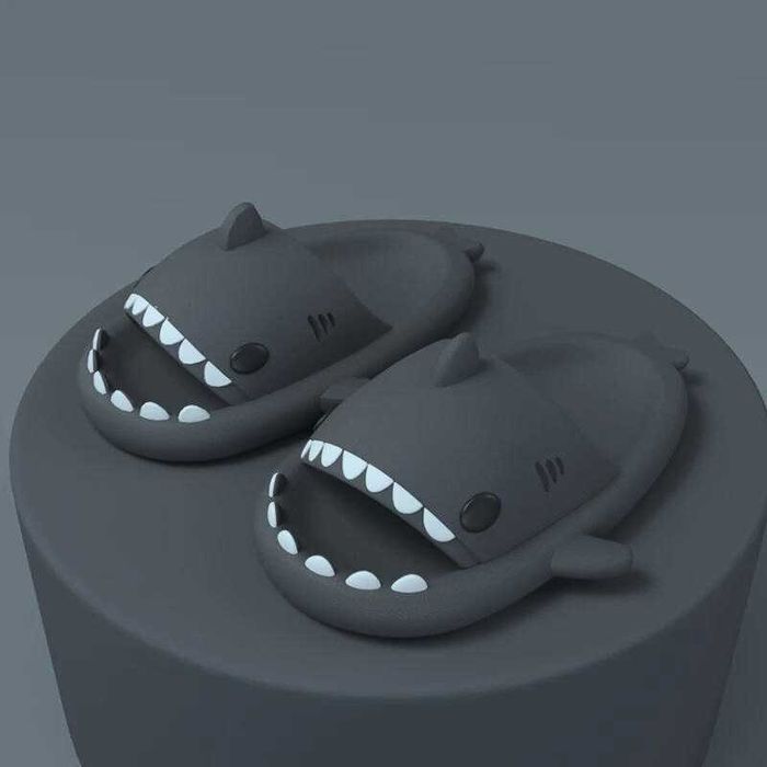 Papuci pentru copii fetite si baietei, Baby Shark, Negru