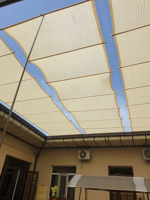 Солнцезащитные теневые сетки.