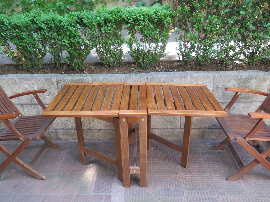 Тиково дърво- маса и 2бр.столове,сгъваеми ,Скандинавски мебели