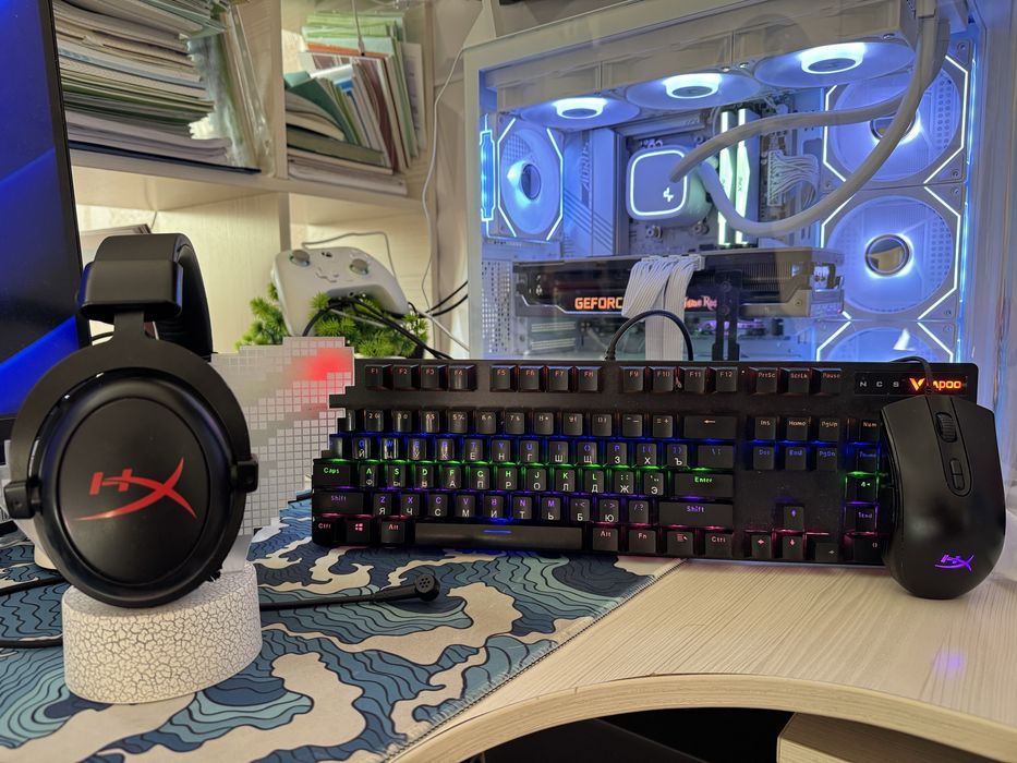 Игровой комплект игровые наушники+мышь+клавиатура+коврик