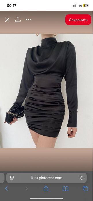 Черное платье мини