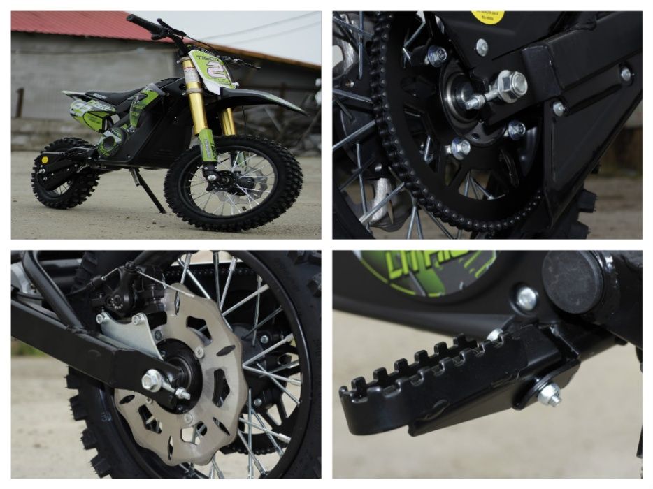 Motocicleta electrica Eco Tiger 1000W 36V 12/10 #Verde