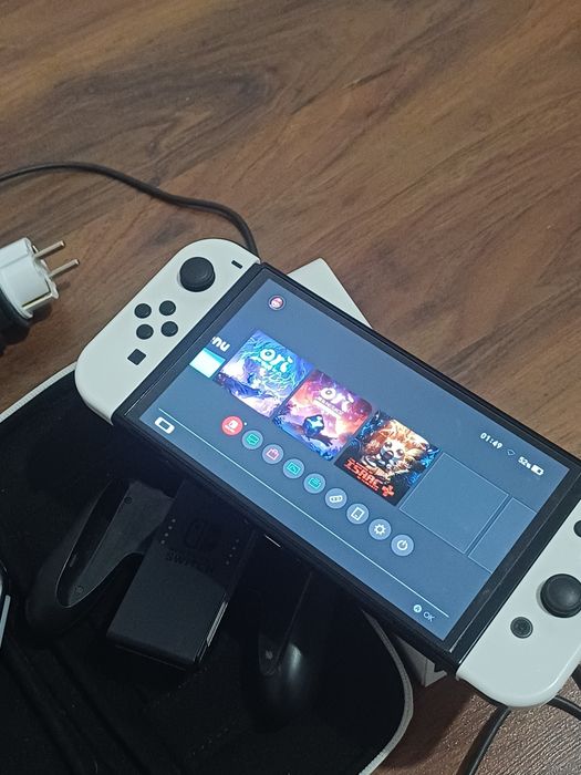 Прошитый Nintendo Switch Oled 128gb + доп джойконы