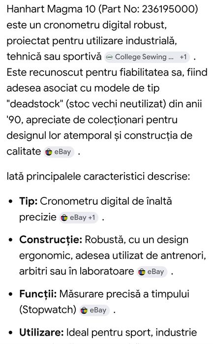 Cronometru Hanhart MAGMA 10