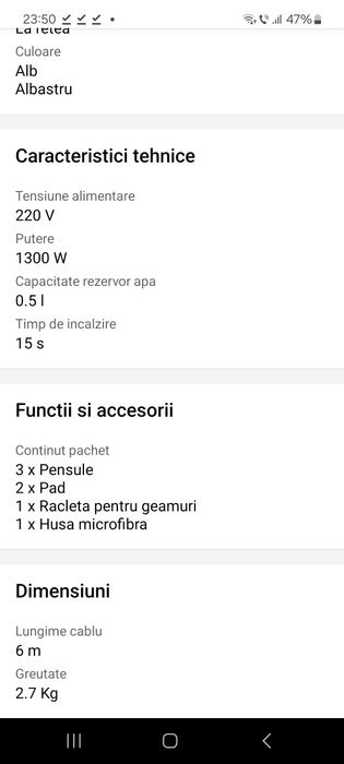 Aparat de curatat cu aburi mop Black & Decker FSMH13151