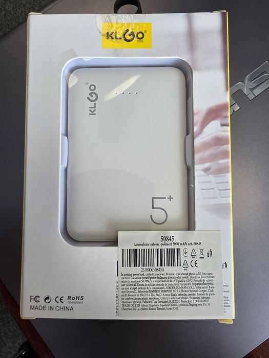 Power bank KLGO Macaroon KP-55, 5000 mAh, sigilat